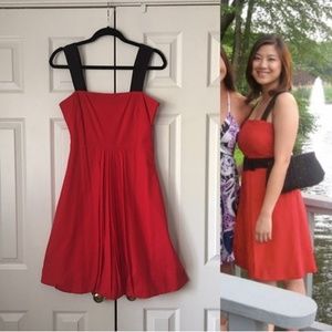 Mango Red Bubble Dress with Black Straps